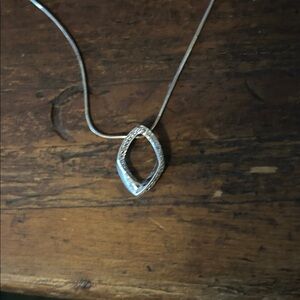 Silver Marquise Open Pendant Necklace - Women's Jewelry